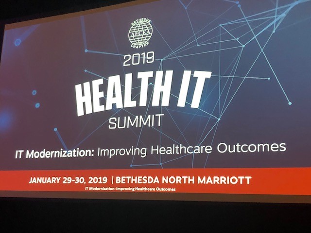 Opening Screen of 2019 Health IT Summit sponsored by GovDataHosting